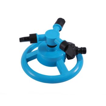Small Disc Sprinkler 360 Degree Rotating Garden Sprayer Three Prong Spray Water - Green