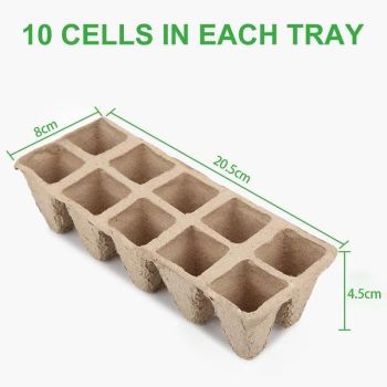 250x 10Grids Nursery Pots Biodegradable Paper Pulp Cup Garden Plant Nursery Tray