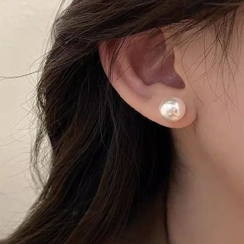 High-Grade Pearl Earrings for Women Stylish Jewelry Gift Classy Accessories - 12MM