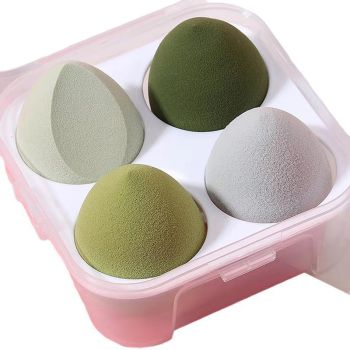 4PCS Value Makeup Foundation Blender Sponge Blending Puff Cosmetic Beauty Eggs - Yellow