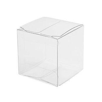 50X Clear Macaron Square Boxes Bomboniere Wedding Favour Gift Packaging 5X5X5cm - 50PCS