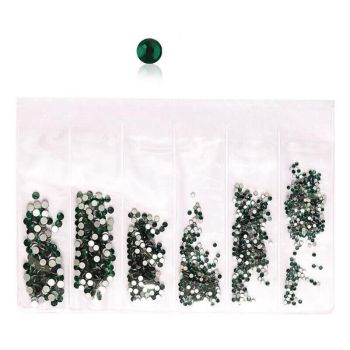 1440Pcs Glitter Rhinestones Crystal Clear Flat Bottom Glass Nail Art Nail Drill - Colourful
