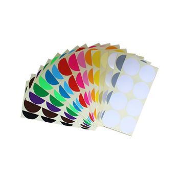 8mm to 50mm Round Dot Stickers Coloured Paper Labels Circles Dot Adhesive Sticky - 13mm 132 Dots -16 Sheets