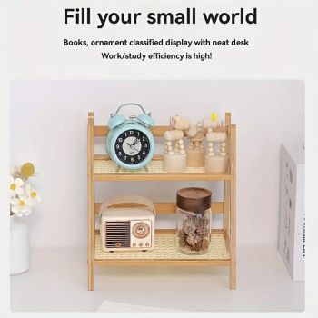 Multi Tier Desktop Storage Shelf Organizer Rack for Home Office and Study Use