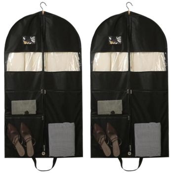 2pcs Hanging Closet Garment Dust Cover Storage Bag Clothes Protector Organizer - 130CM