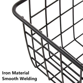 2pcs Wire Storage Basket Durable Metal Kitchen Cabinet Pantry Office Organiser