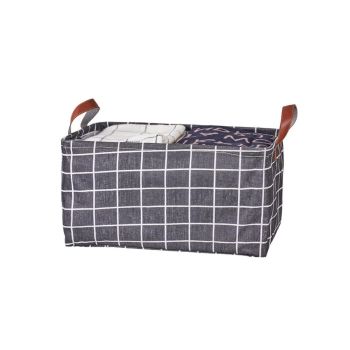 2pcs Foldable Cotton Linen Storage Baskets Home Organizer Box Office Supplies - Fish