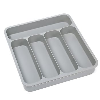 Expandable Cutlery Drawer Organizer Adjustable 6 Slot Kitchen Utensil Tray - Black