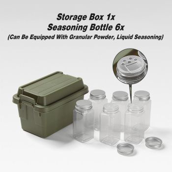 7pcs Portable Spice Bottle Set Travel BBQ Camping Storage Container Organizer