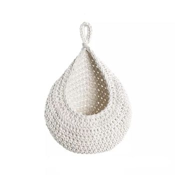 Cotton Rope Woven Storage Basket Wall Mount Fruit Vegetable Organizer Container - Mini