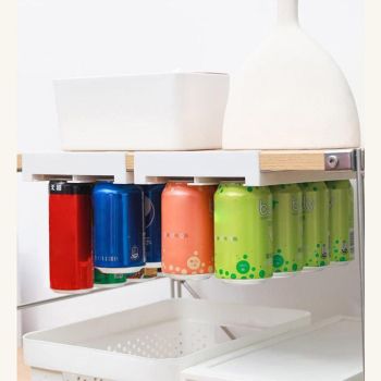 Refrigerator Hanging Drink Organizer Can Holder for Space Saving Kitchen Storage