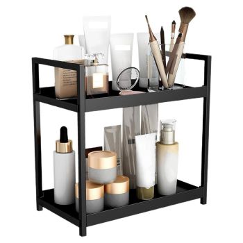 Multi-layer Cosmetic Storage Rack Desktop Organizer for Bathroom Dormitory Use - White