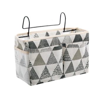 Hanging Bedside Storage Caddy with Pockets for Bunk Bed Dorm Couch Organizing - Dark Grey