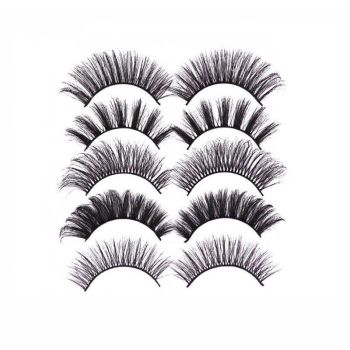 5 Pairs 3D Thick Mink Fake False Eyelashes Natural Long Wispy Makeup Lashes Au - 3D-47