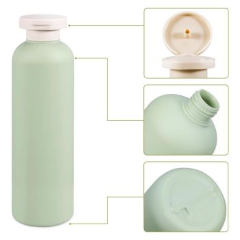 5PCS Green Squeeze Bottles Refillable Plastic Liquid Soap Lotion Travel Use
