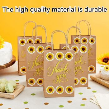 2 Rolls Sunflower Stickers Handmade Flower Decoration Labels for Craft Projects