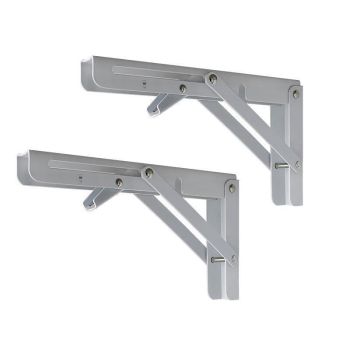 Traderight Table Bracket Folding Stainless Steel 150KG Wall Shelf Bench 2PCS - Black 20in