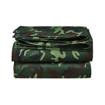 Camouflage Tarpaulin Tarp Cover Outdoor Rainproof Ground Sheet Heavy - 3x3m