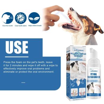 Pet Tartar Remover for Yellow Teeth Bad Breath Cleaning Foam Oral Care Cleaner