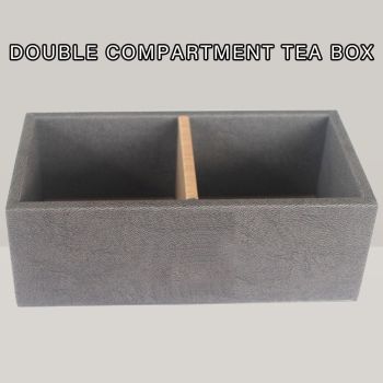 Double Compartment Tea Caddy Hotel Room Storage Organizer for Tea Bags Sugar