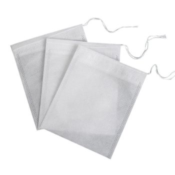 50PCS Empty Tea Filter Bags Drawstring Disposable Herb Spice Soup Pouches - 5x7cm