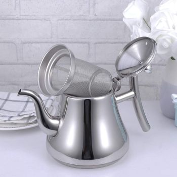 Thickened Stainless Steel Teapot Kettle With Strainer For Restaurant Hotel Use