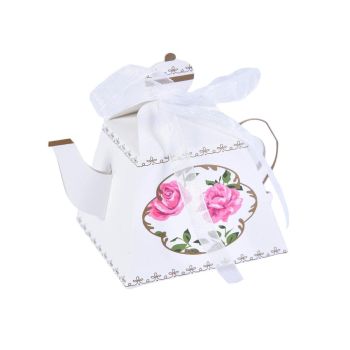 50Pcs Teapot Candy Boxes Wedding Favor Gift Packaging Tea Party Decorations - Blue