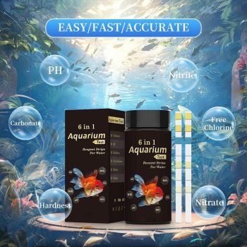 50pcs 6in1 Water Quality Test Strip for Fish Tank Aquarium Pool Accurate Testing
