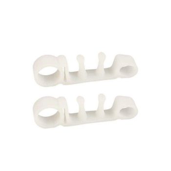 White Bunion Corrector Toe Separators Silicone Gel Elastic Straighteners Spacers - 1 Pair