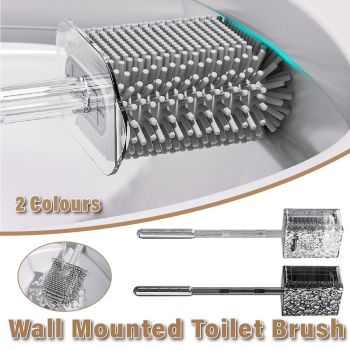 Corrugated Toilet Brush No Dead Angle Wall Hanging Toilet Cleaning Brush - Silver