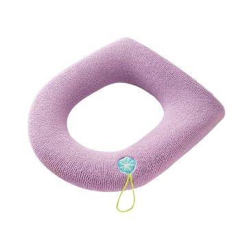 Soft Toilet Seat Bathroom Washable Warmer Cushion Mat Cover Pad Hook New Lid  Au - Blue