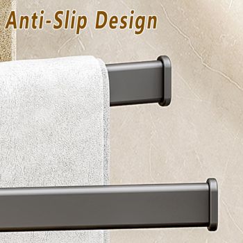 Rotating Towel Rack Wall Mounted Bathroom Shelf Multi Rod Swivel Towel Holder