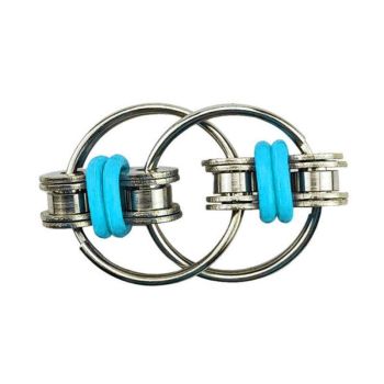 1X Flippy Bike Chain Fidget Toy Stress Relief Sensory - Light Blue
