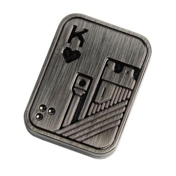 Magnetic Fidget Spinner Pop Coin Stress Relief Toy Three-Layer Sound Wave Design - Silver