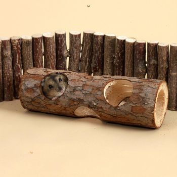 Solid Wood Hamster Pipe Rabbit Chew Toy Tree Cylinder Cross Border Pet Supplies