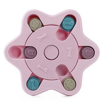 Dog Treat Dispenser Food Puzzle Toy Interactive Training Feeder Pet Supply Bowl - Claw-Pink
