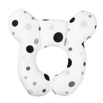 Baby Soft U-Shaped Auto Car Seat Stroller Head Neck Support Pillow Cushion Au - Black and White Dots