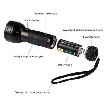 UV Torch Ultra Violet Flashlight Blacklight Light Lamp 51 Led 395 nm Aluminum