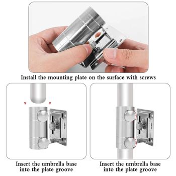 High Strength Adjustable Stainless Steel Umbrella Holder Bracket Stand Base