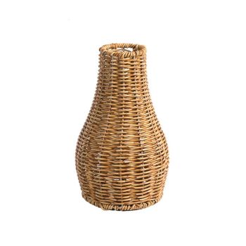 Imitation Rattan Woven Vase Decorative Flower Vase Arrangement for Home Decor - Small
