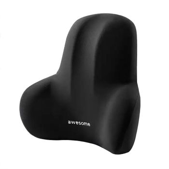 Office Chair Back Support Lumbar Cushion Seat Memory Foam Lumbar Pillow Comfort - Grey