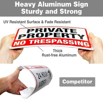 4PCS Reflective Surveillance Warning Signs Metal Security Camera Notice Durable