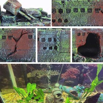 Aquarium Shipwreck Ship Fish Tank Resin Sunken Ship Fishing Hiding Pot Decor