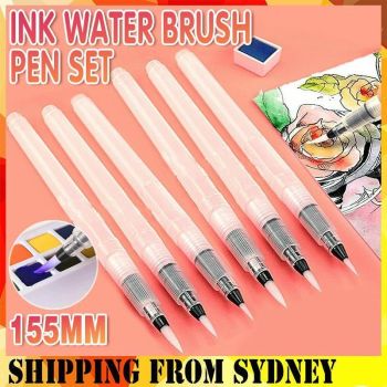 6PCS Water Brush Pen Set for Watercolour Calligraphy and Painting