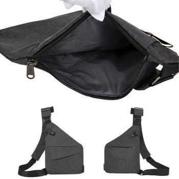 Waterproof Bag Personal Anti Theft Shoulder Man Pocket Portable Chest Travel Grey - Grey Right