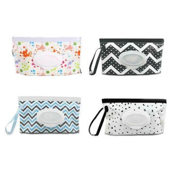 Portable Wet Wipe Pouch Dispenser Bag Travel Reusable Tissue Case Holder Storage - White