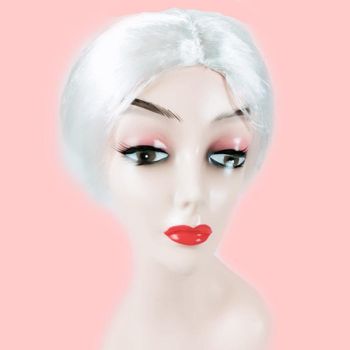 1X Grandma Wig Old Lady Woman White Granny Mother Dress Up Costume Party