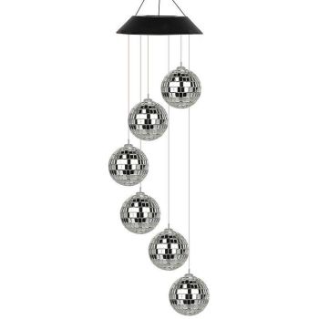 Colour Changing Wind Chimes LED Light Hanging Decor Outdoor Solar Powered Garden - Ball