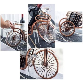 Vintage Tricycle Wine Rack Home Decoration Wine Organizer Ornament Holder