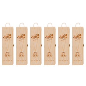 6pcs Red Wine Wooden Gift Box Packaging Storage Box for Wine Bottle Gifts - Single pull-out